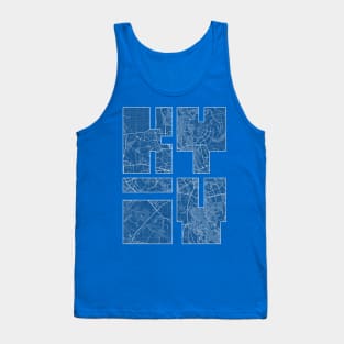 Kyiv, Ukraine City Map Typography - Blueprint Tank Top